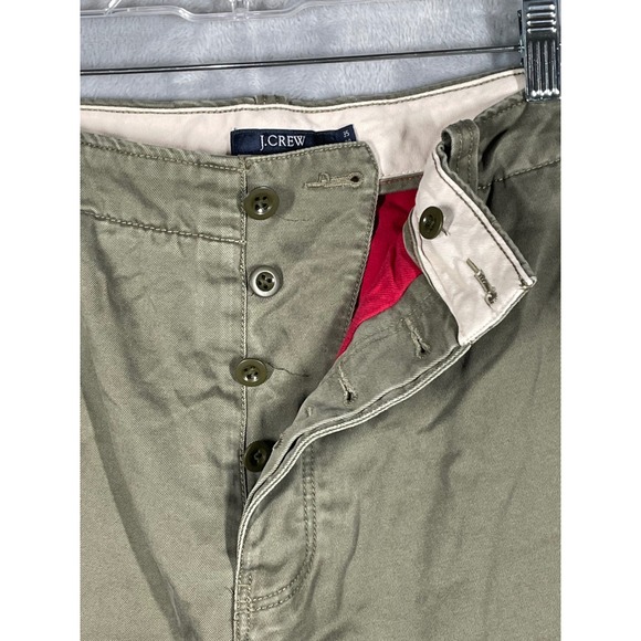 J. Crew Men's Olive Green Cargo Pants Button Fly Cotton Lined 35x30 Baggy Y2K - Picture 2 of 11